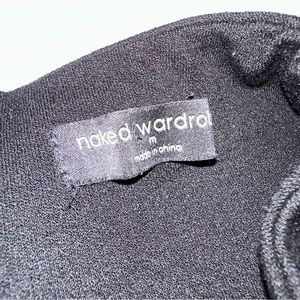 Naked wardrobe black long sleeve midi dress